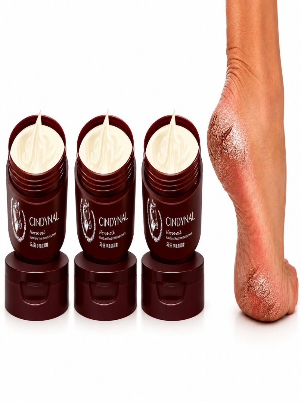 Lot of 3 Horse Oil Hand and Foot Cream Quickly Repair /Crema Para Manos Y Pies
